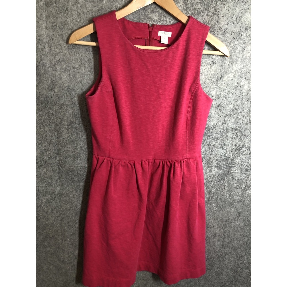 J.Crew Dress Womens XS Red Fit & Flare Sleeveless‎ Scoop Neck Short Casual